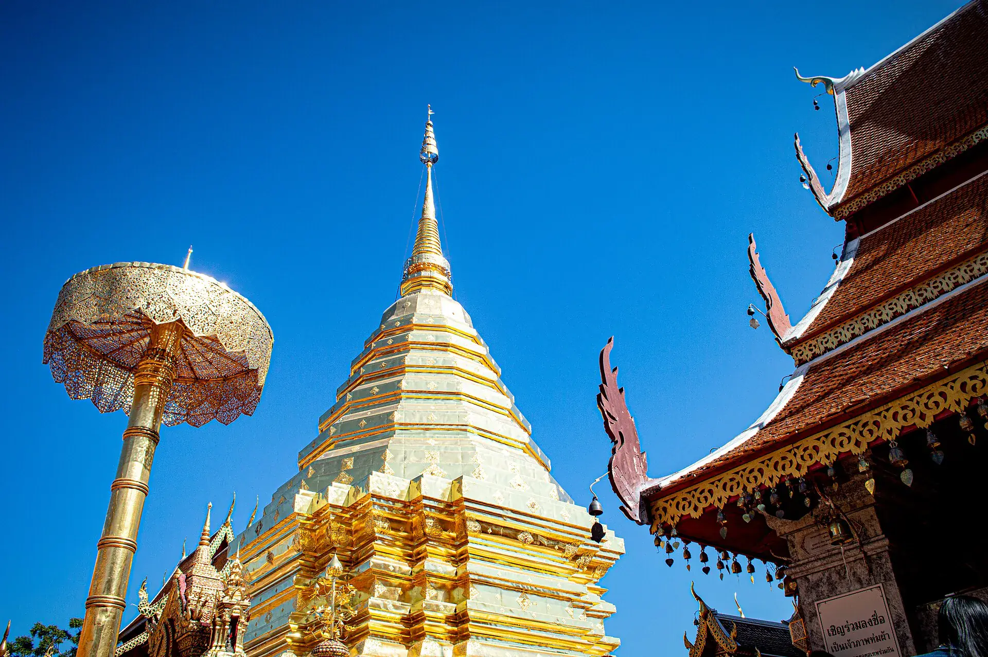 Wat Phra That Doi Suthep temple and its golden chedi in Chiang Mai, Thailand.